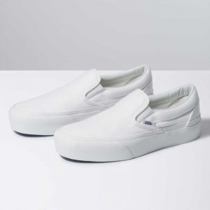 Vans Plattform Slip On Schuhe Damen Weiß | 84596JQFX