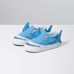 Vans Toddler V Shark Slip On Schuhe Herren Blau Weiß | 50891AJUB