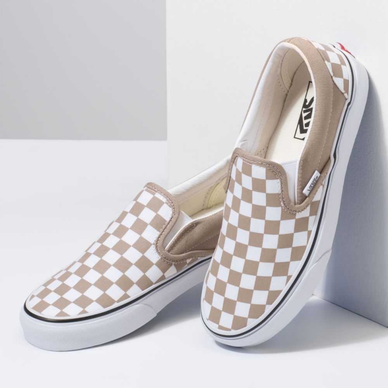 Vans Checkerboard Klassische Slip On Schuhe Herren Weiß | 72584MSJW