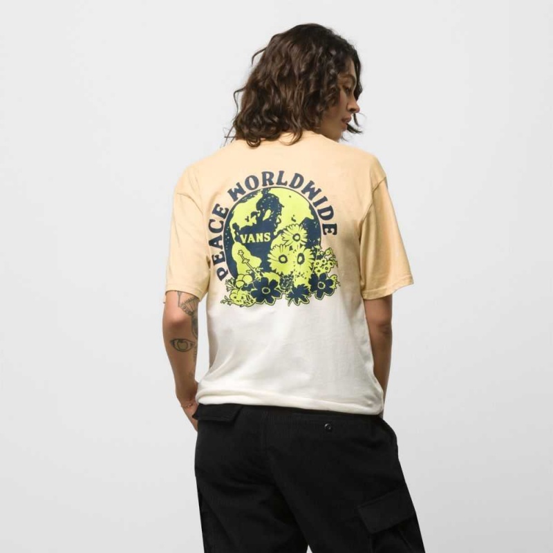 Vans Peace Worldwide T-shirts Herren Grau Braun | 97340BQIM